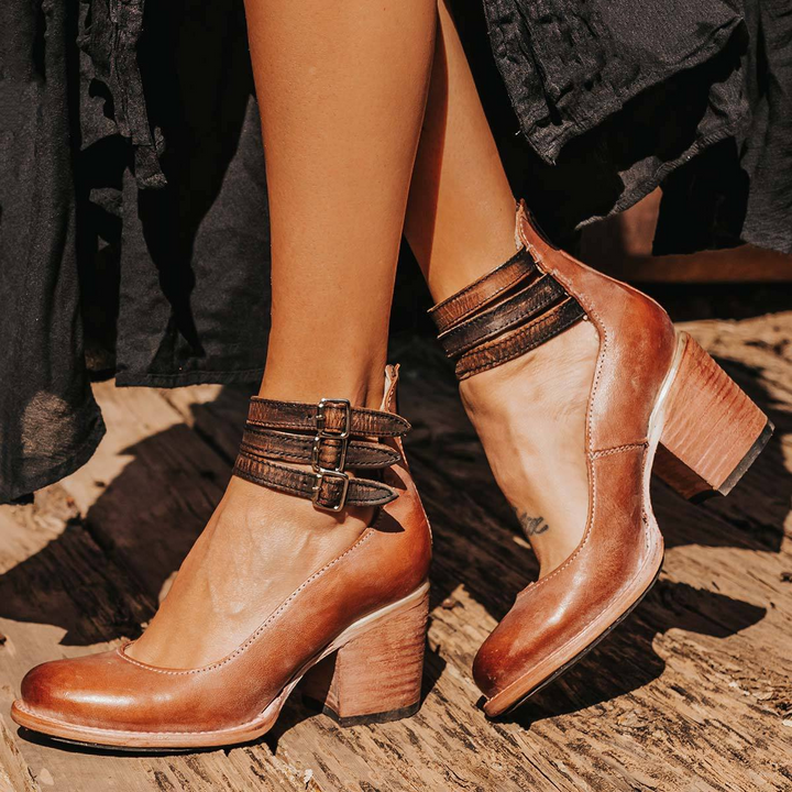 Vera | Orthopedic Block Heel Sandals with Strappy Detail
