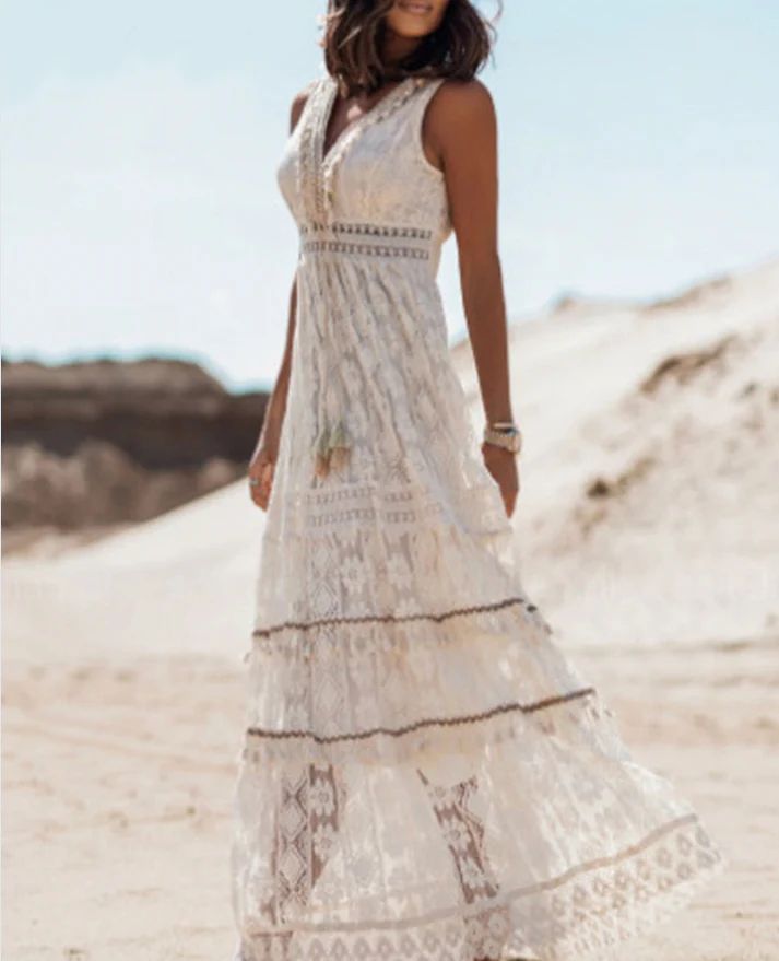 Hailey | Maxi Holiday Dress with Boho Print and Side Slit