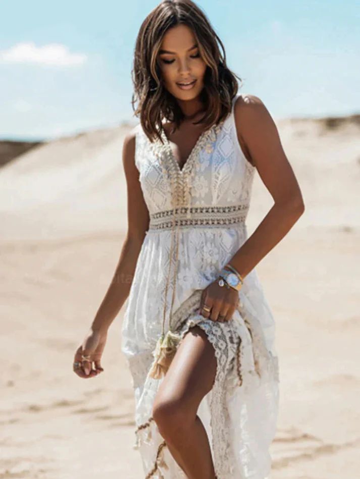 Hailey | Maxi Holiday Dress with Boho Print and Side Slit