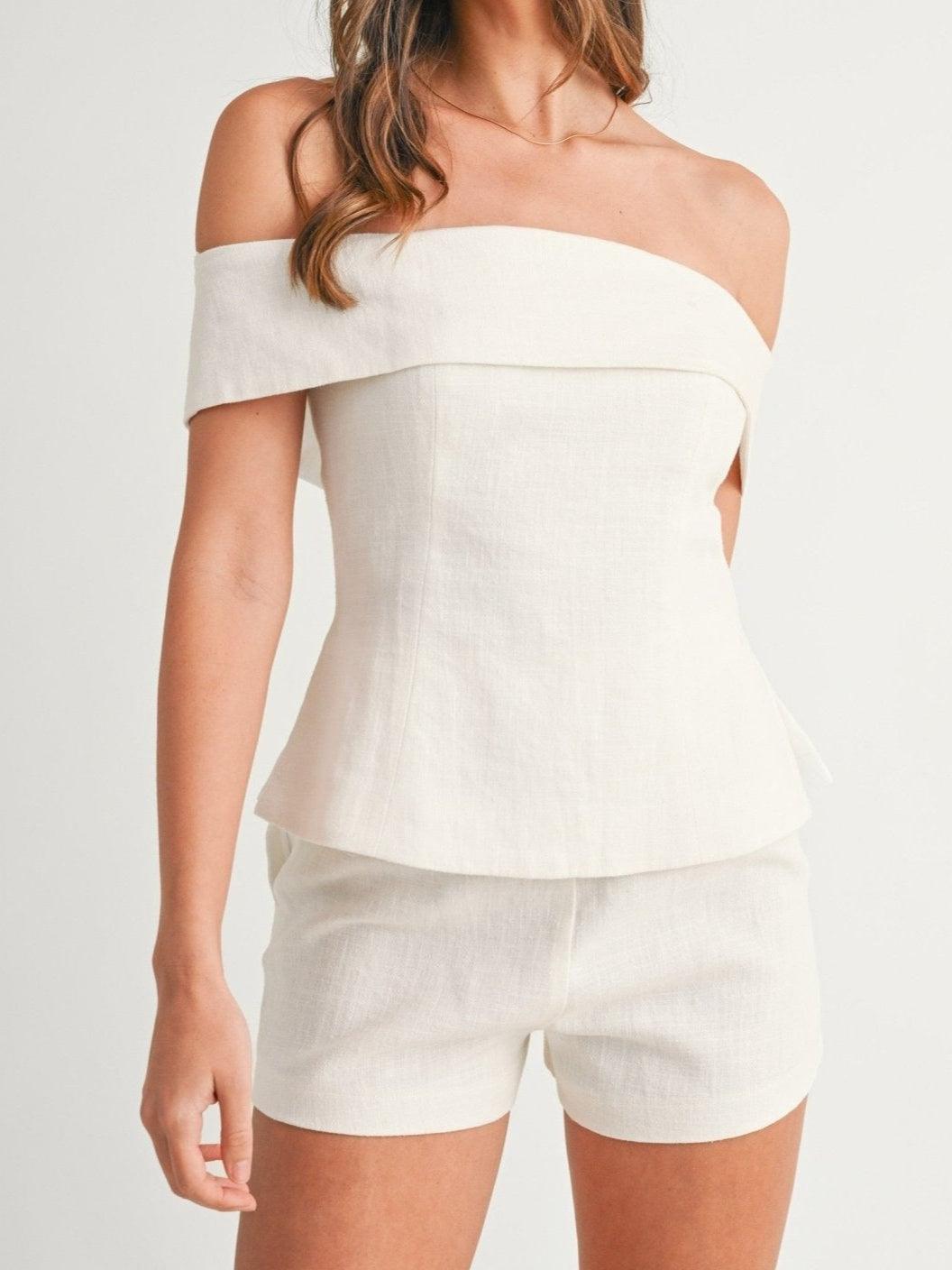 Bea | Co-ord Set with Off Shoulder Top and Shorts