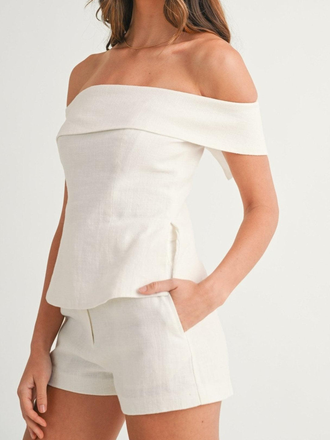 Bea | Co-ord Set with Off Shoulder Top and Shorts