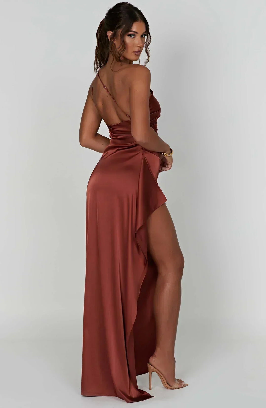 Dakota | Maxi Wedding Guest Dress with One Shoulder and Side Slit