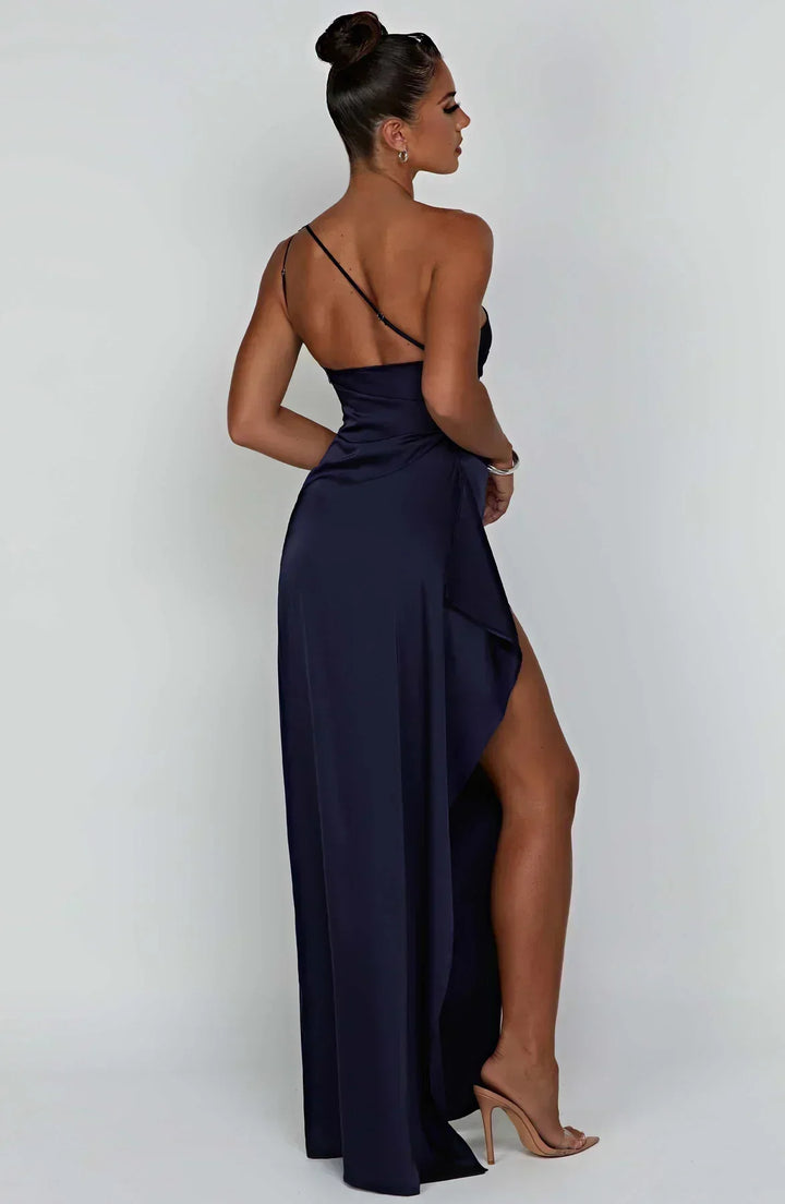 Dakota | Maxi Wedding Guest Dress with One Shoulder and Side Slit
