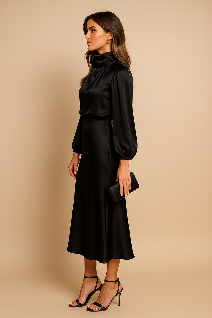Catherine | Cocktail Midi Dress High Neck