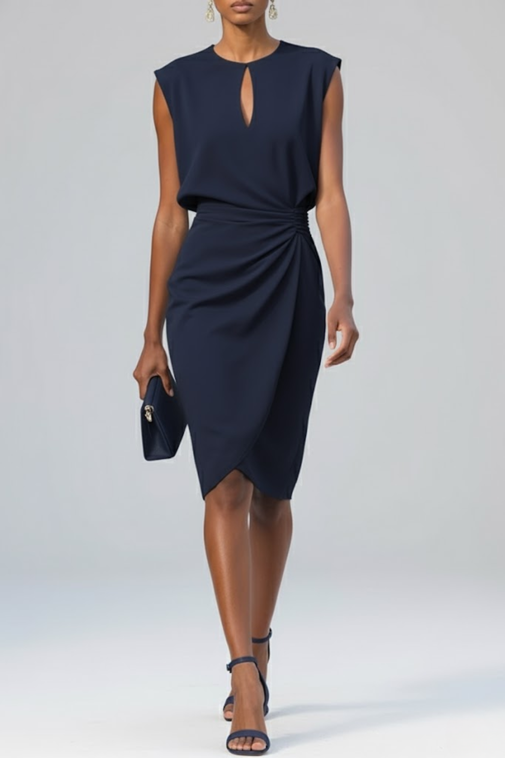Charlotte | Cocktail Midi Dress Cap Sleeve Keyhole