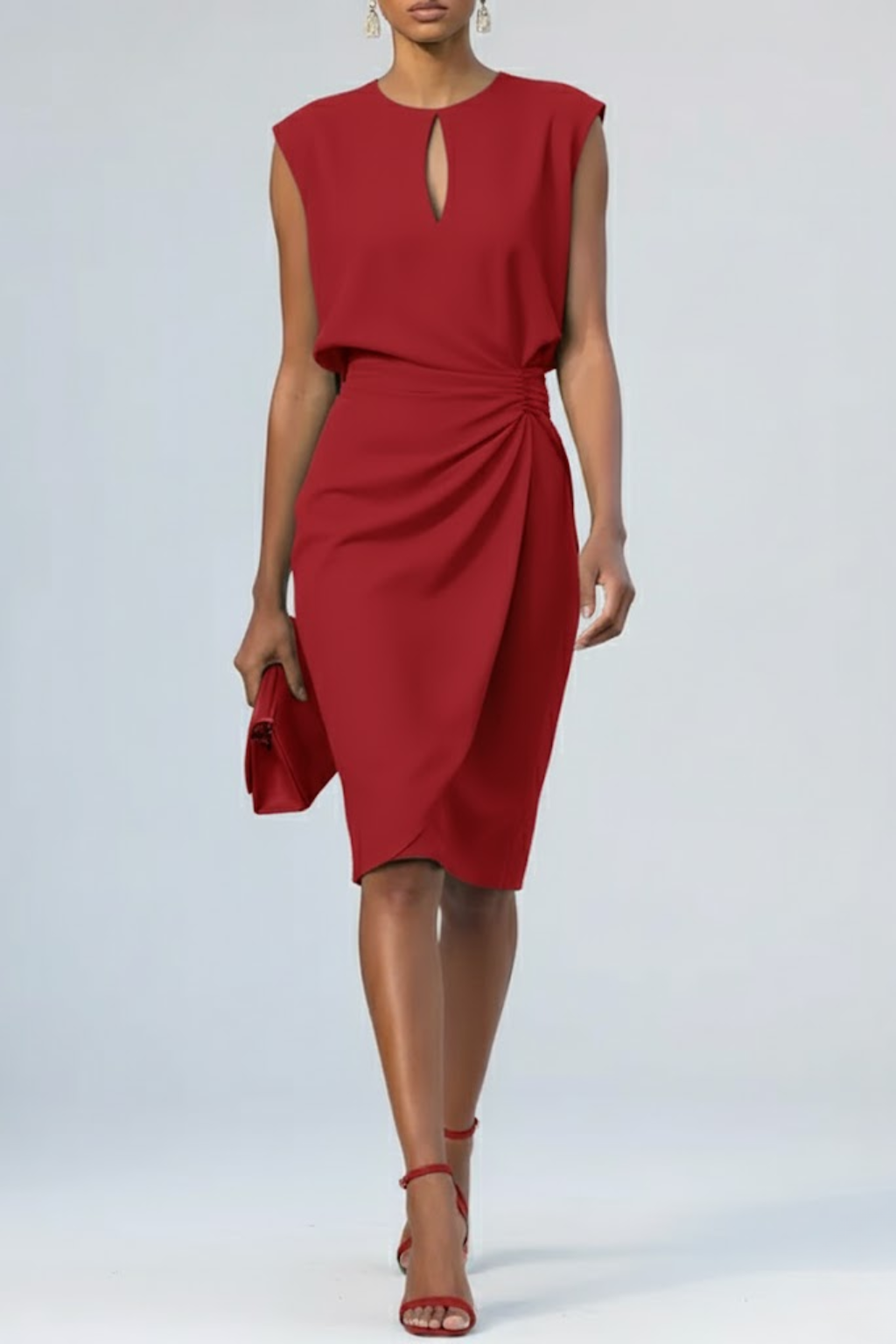 Charlotte | Cocktail Midi Dress Cap Sleeve Keyhole