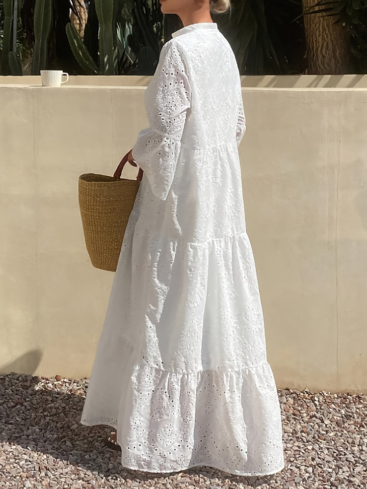 Hope | Maxi Summer Dress with Embroidered Detail and Tiered Skirt