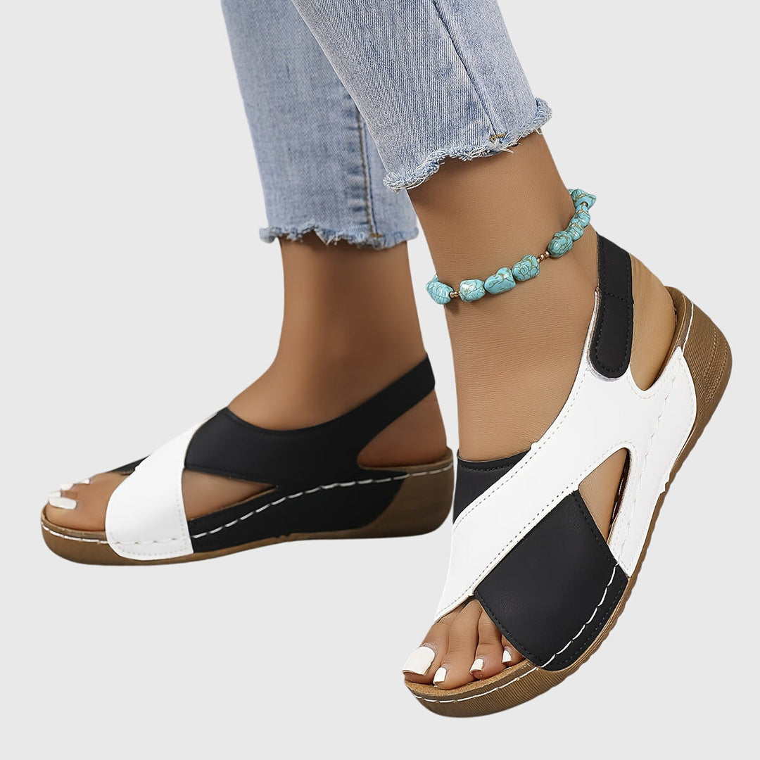 Ainsley | Orthopedic Wedge Sandal with Cutout Detail