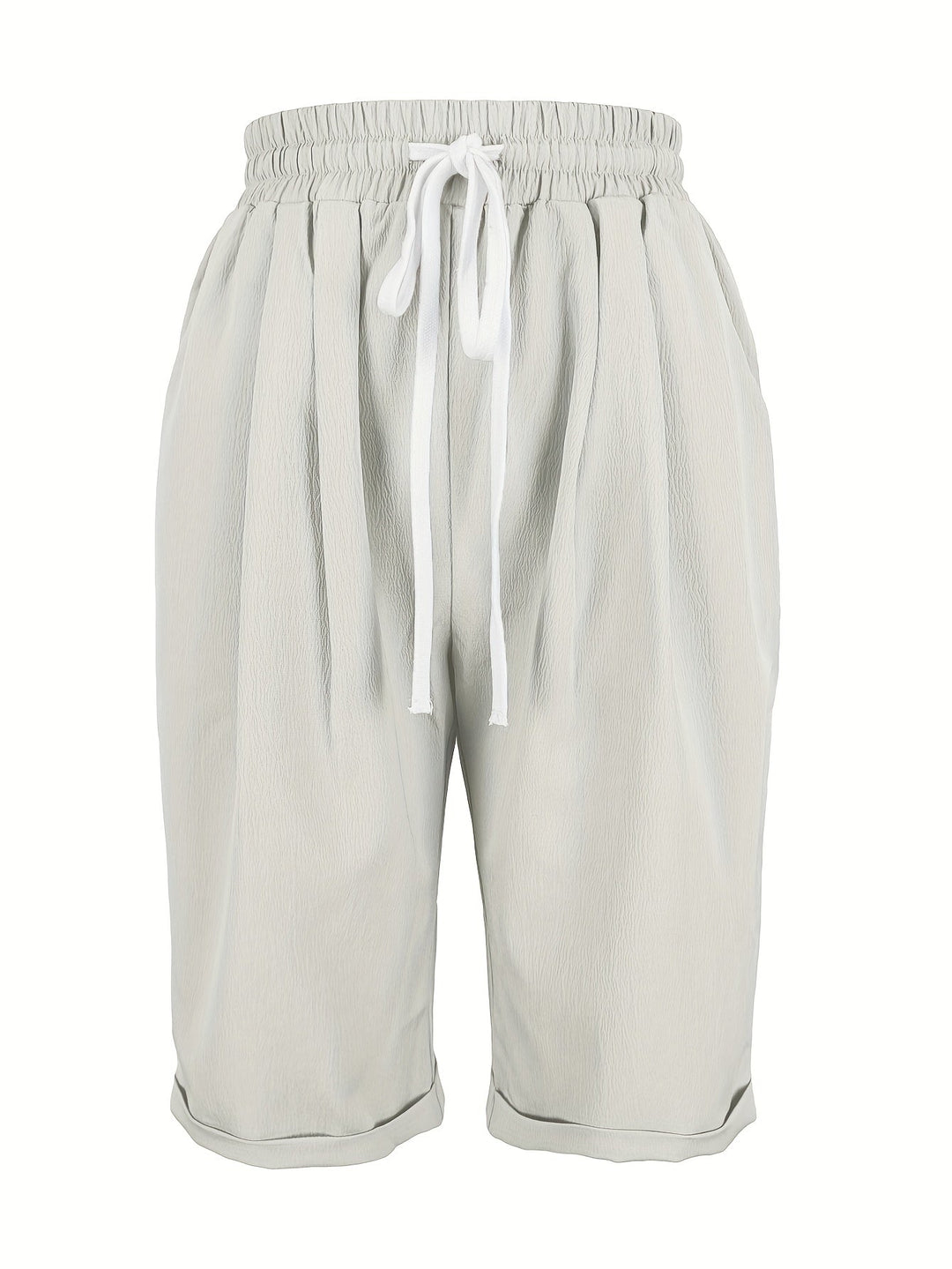 Lara | Capri Shorts with Drawstring Waist and Cuffed Hem