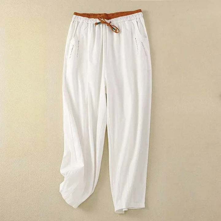 Cora | Tapered Trousers with Elastic Waist and Tie Detail