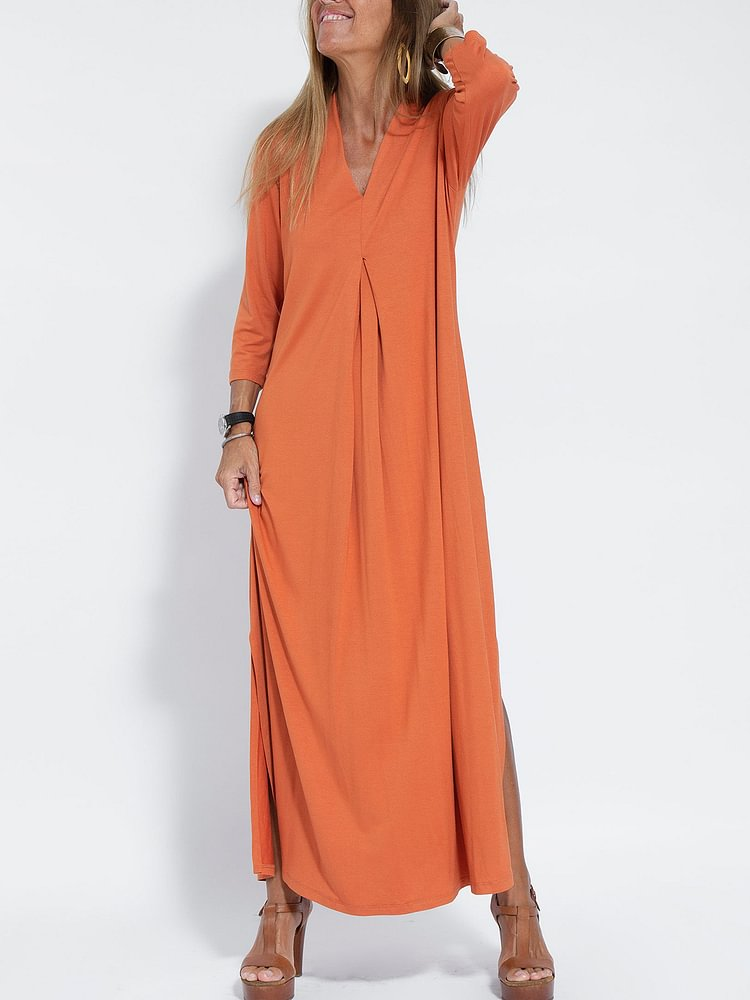 Zoe | Maxi Summer Dress with V-Neck and Long Sleeves