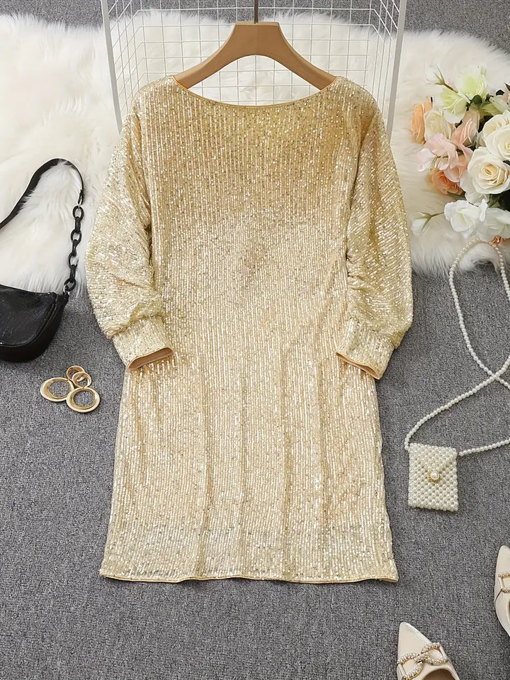 Aria | Mini Cocktail Dress with Sequins and One Shoulder