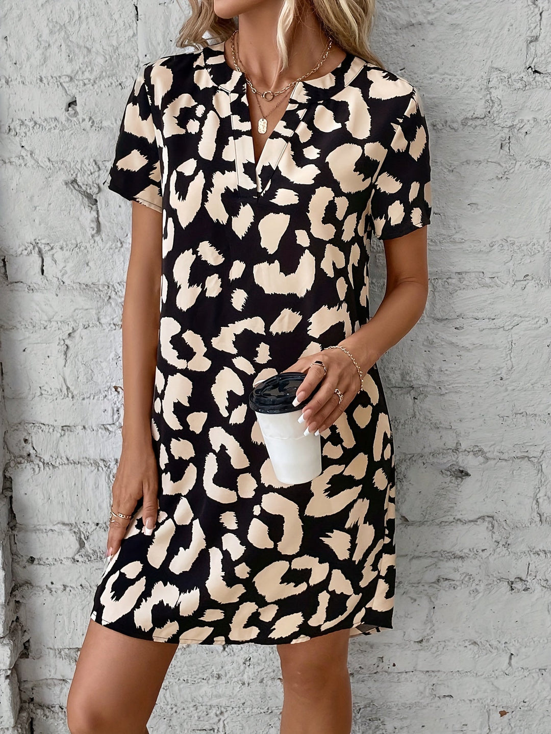 Nice | Mini Summer Dress with Leopard Print