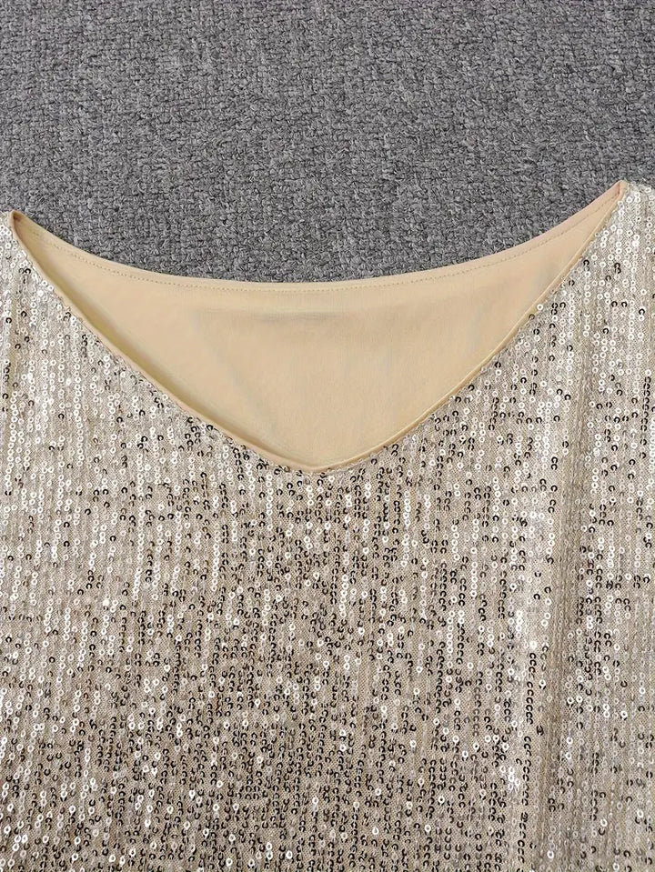 Aria | Mini Cocktail Dress with Sequins and One Shoulder