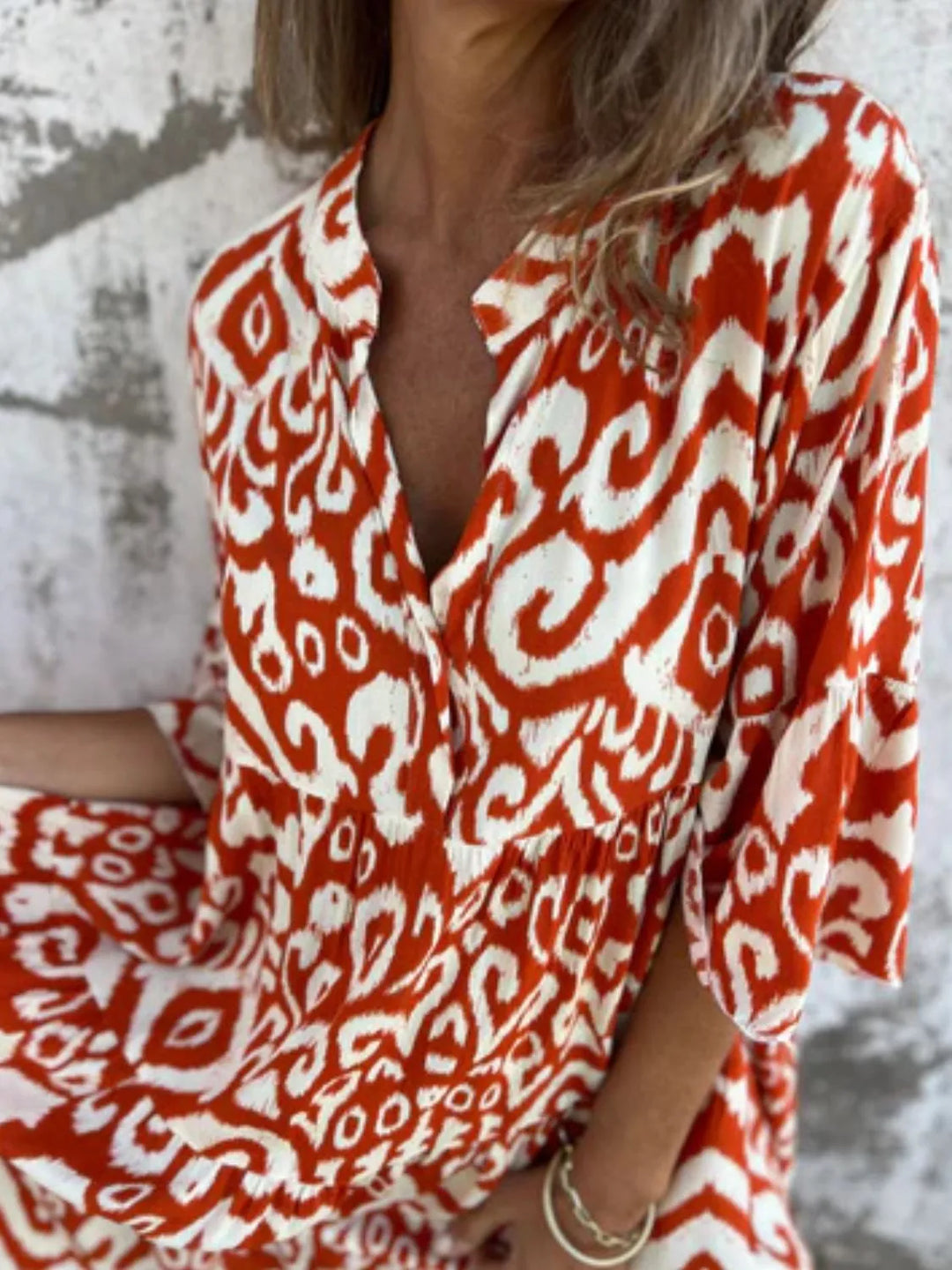 Bella | Mini Summer Dress with Boho Print and V-Neck