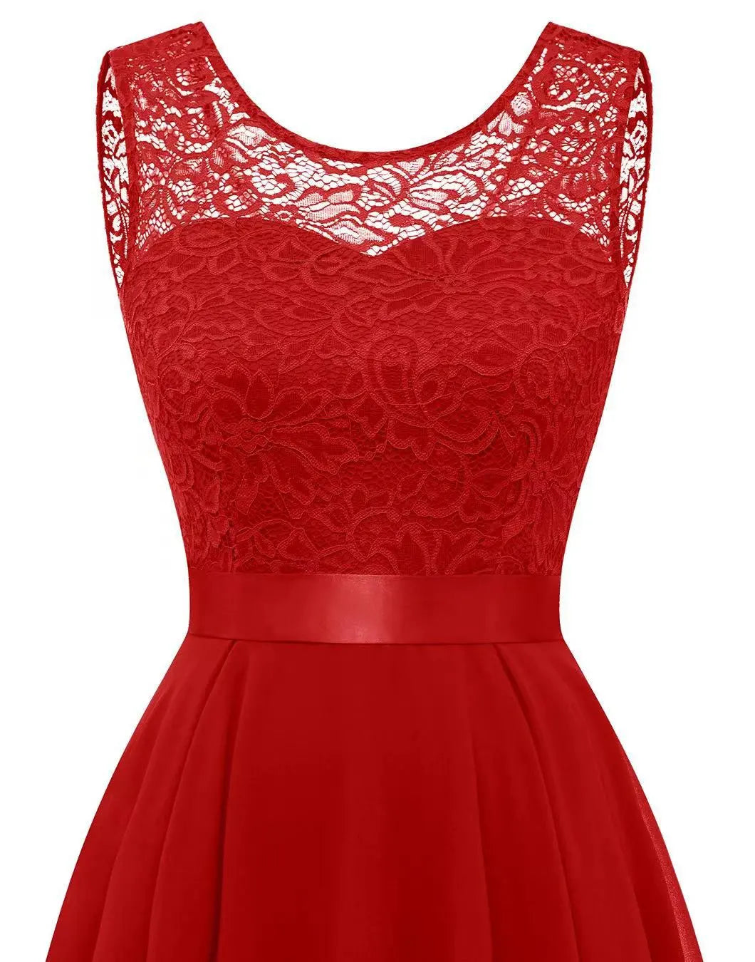 Olivia |  Cocktail Dress with Round Neck and High-Low Hem