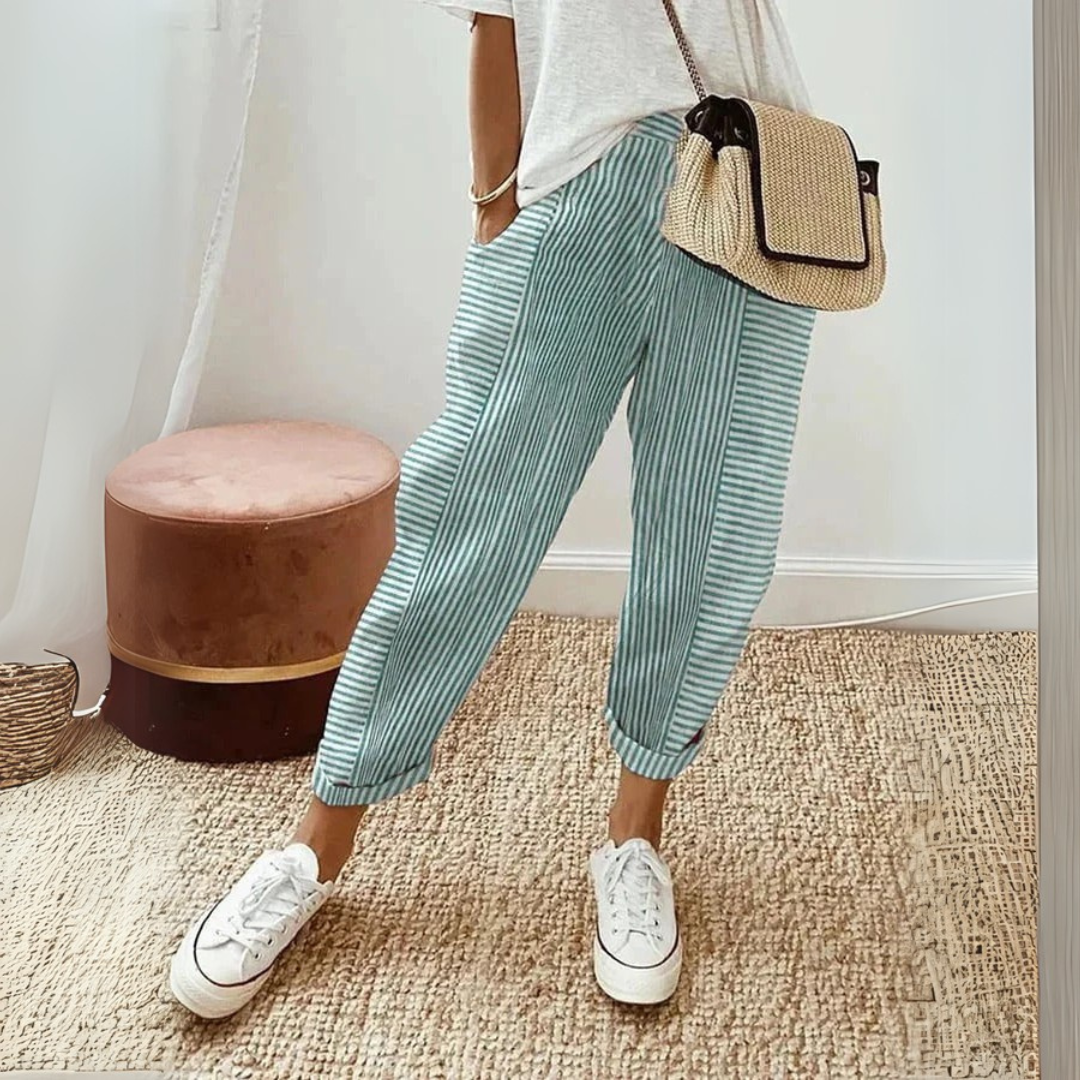 Clementine | Womens Trousers Wide Leg Striped