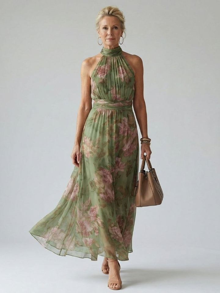 Colette | Wedding Guest Maxi Dress Halter Floral