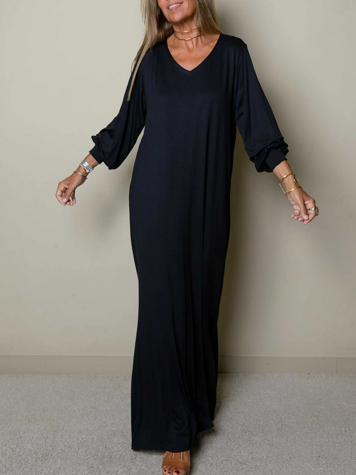 Millie | Maxi Summer Dress with V-Neck and Side Slit