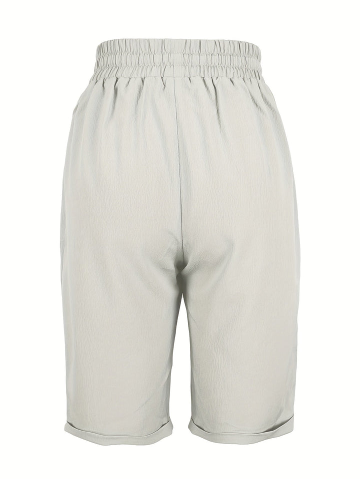 Lara | Capri Shorts with Drawstring Waist and Cuffed Hem