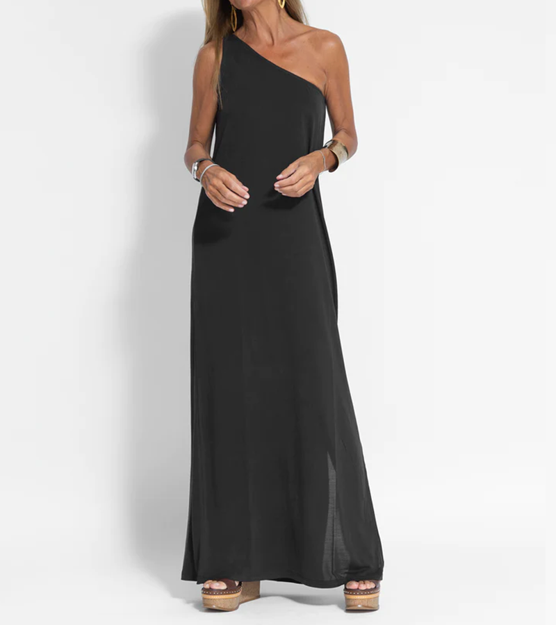 Olivia | Maxi Wedding Guest Dress with One Shoulder