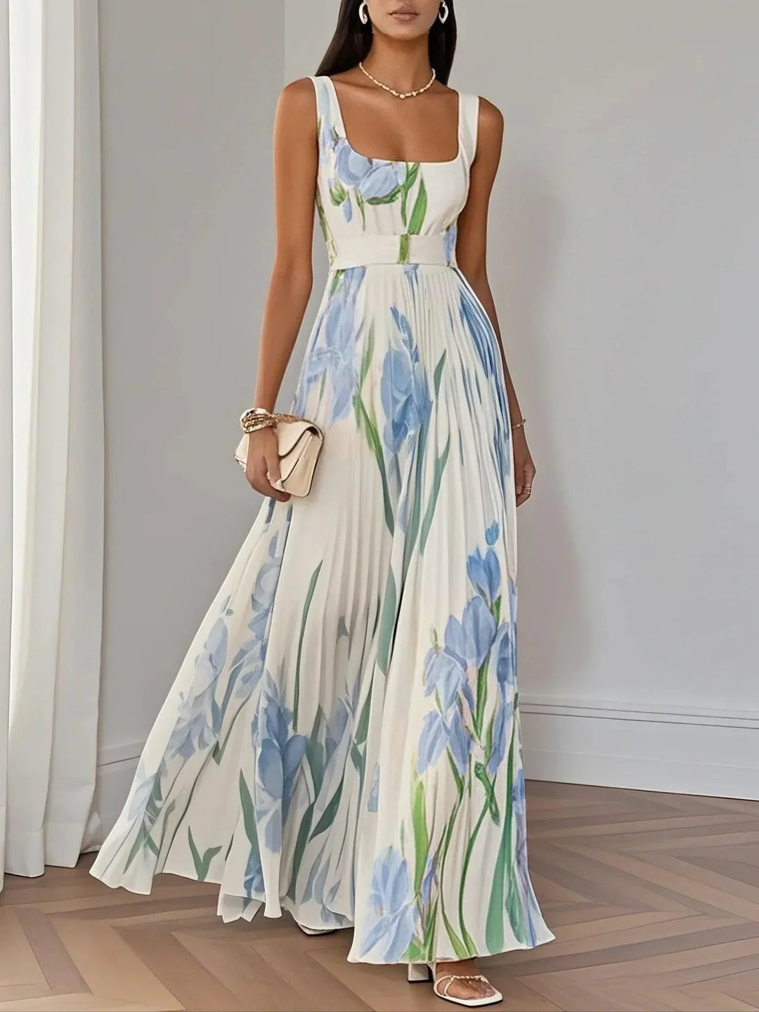 Erica | Boho Floral Maxi Dress A-Line