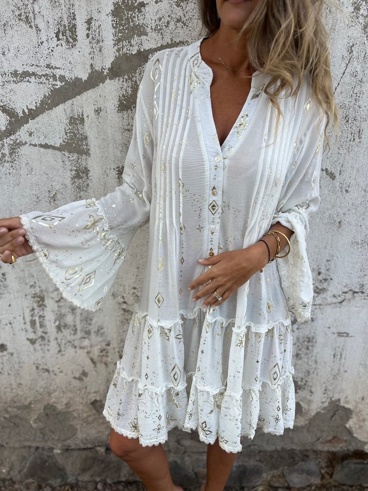 Evie | Mini Summer Dress with Boho Print and Flared Sleeves