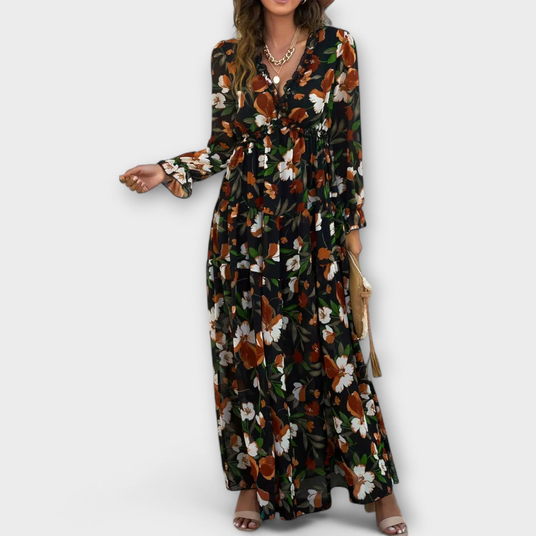 Eve | Maxi Dress with Floral Print and Long Sleeves