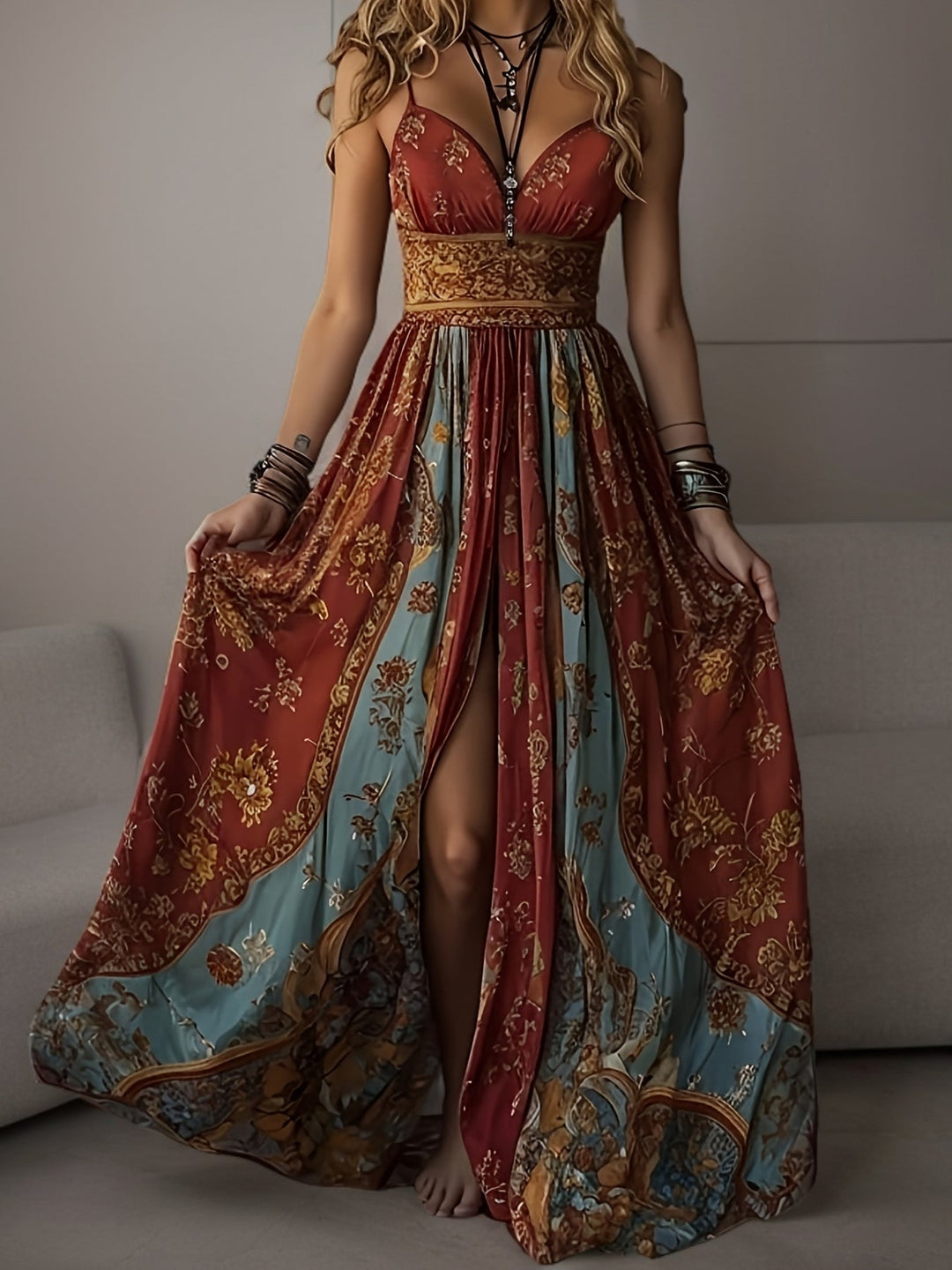 Nicola | Beach Maxi Dress Floral Sweetheart