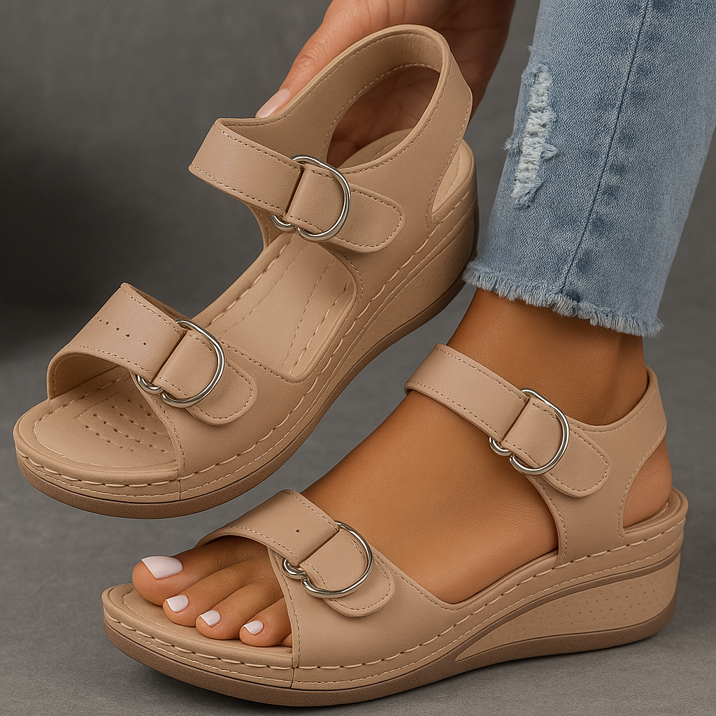 Nina | Orthopedic Wedge Sandal with Velcro Straps