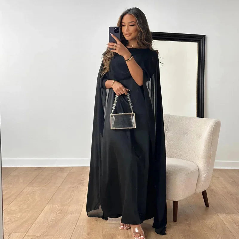 Brooklyn | Maxi Wedding Guest Dress with Cape Detail