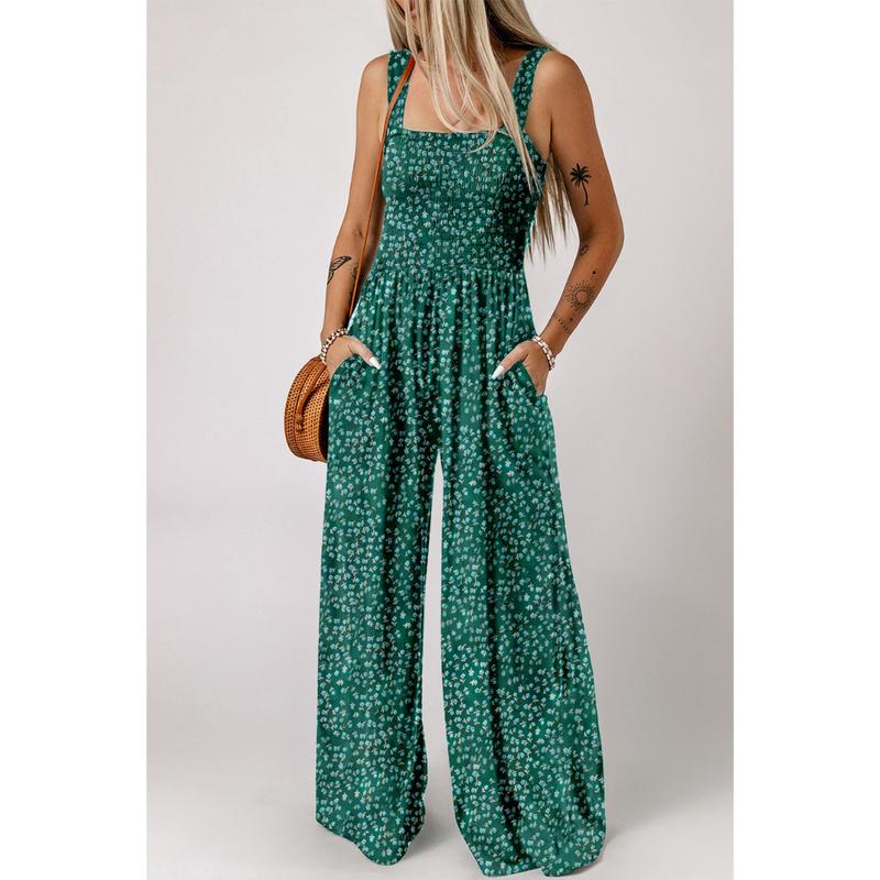 Florence | Maxi Jumpsuit with Floral Print and Wide Leg