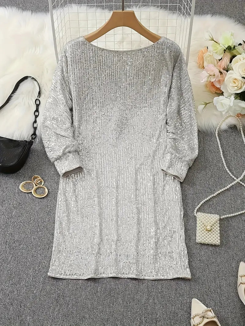 Aria | Mini Cocktail Dress with Sequins and One Shoulder