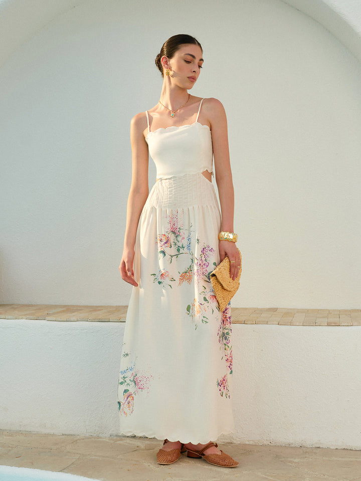Greta | Summer Maxi Dress Apricot Casual