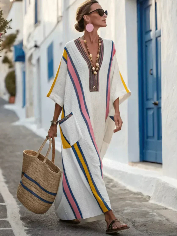 Freya | Summer Maxi Dress V-Neck Pocket