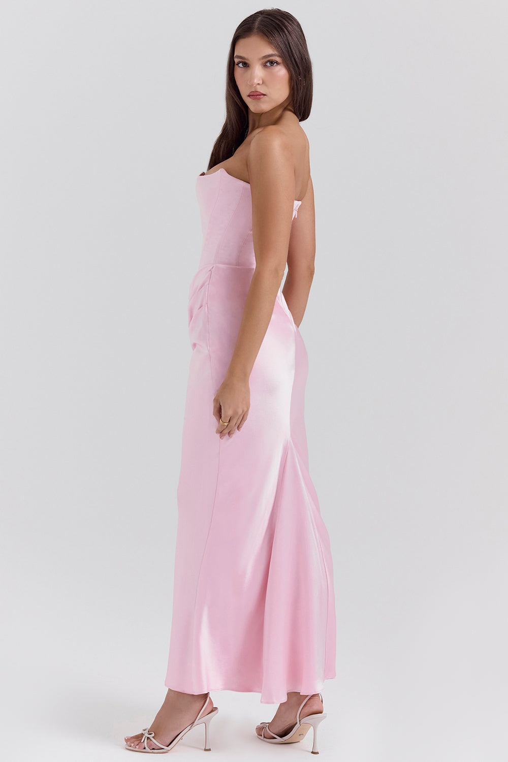 Sienna | Maxi Wedding Guest Dress with Corset Bodice and Strapless Cut