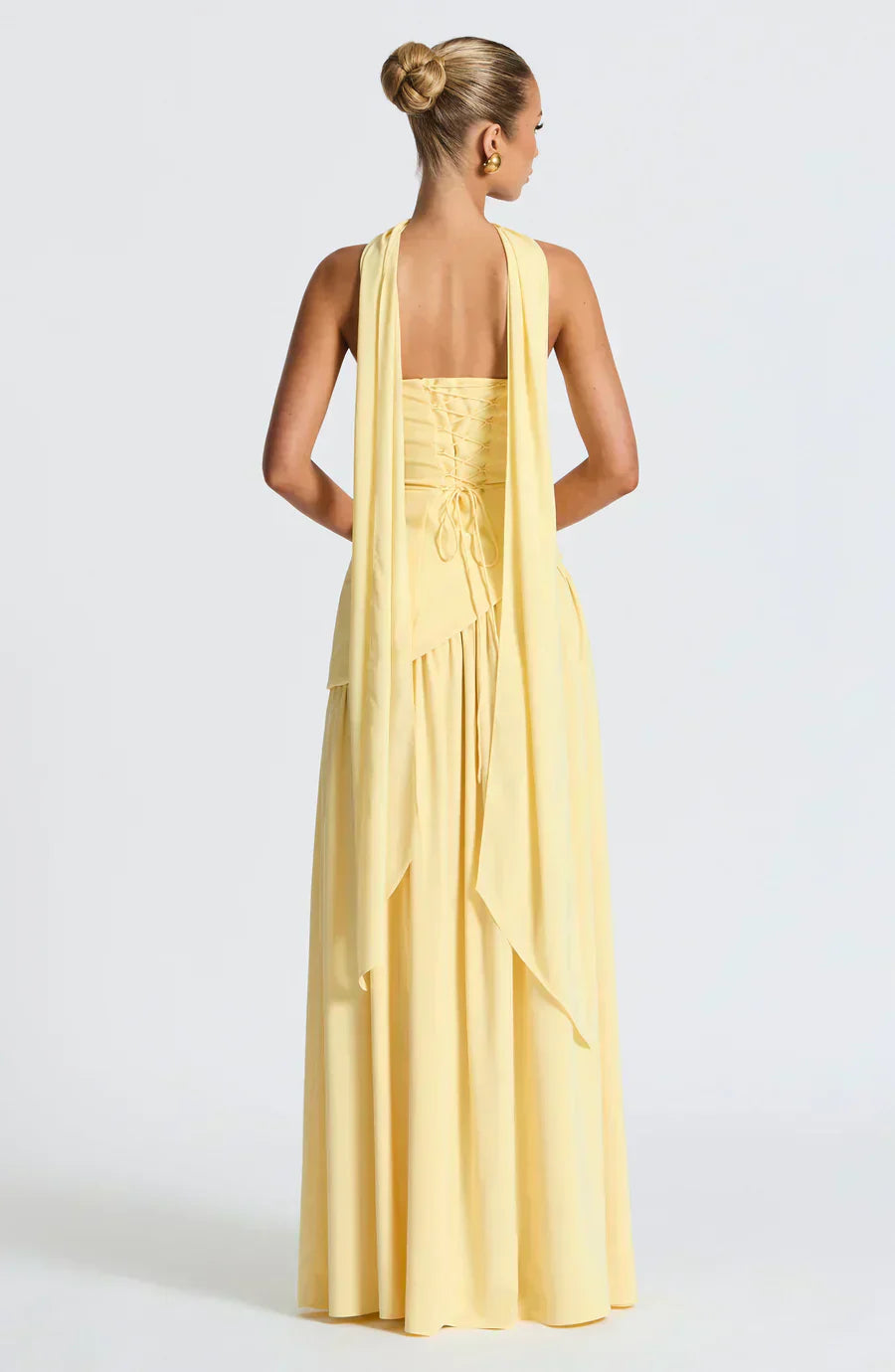 Fiona | Maxi Wedding Guest Dress with Strapless Bodice and Asymmetric Hem