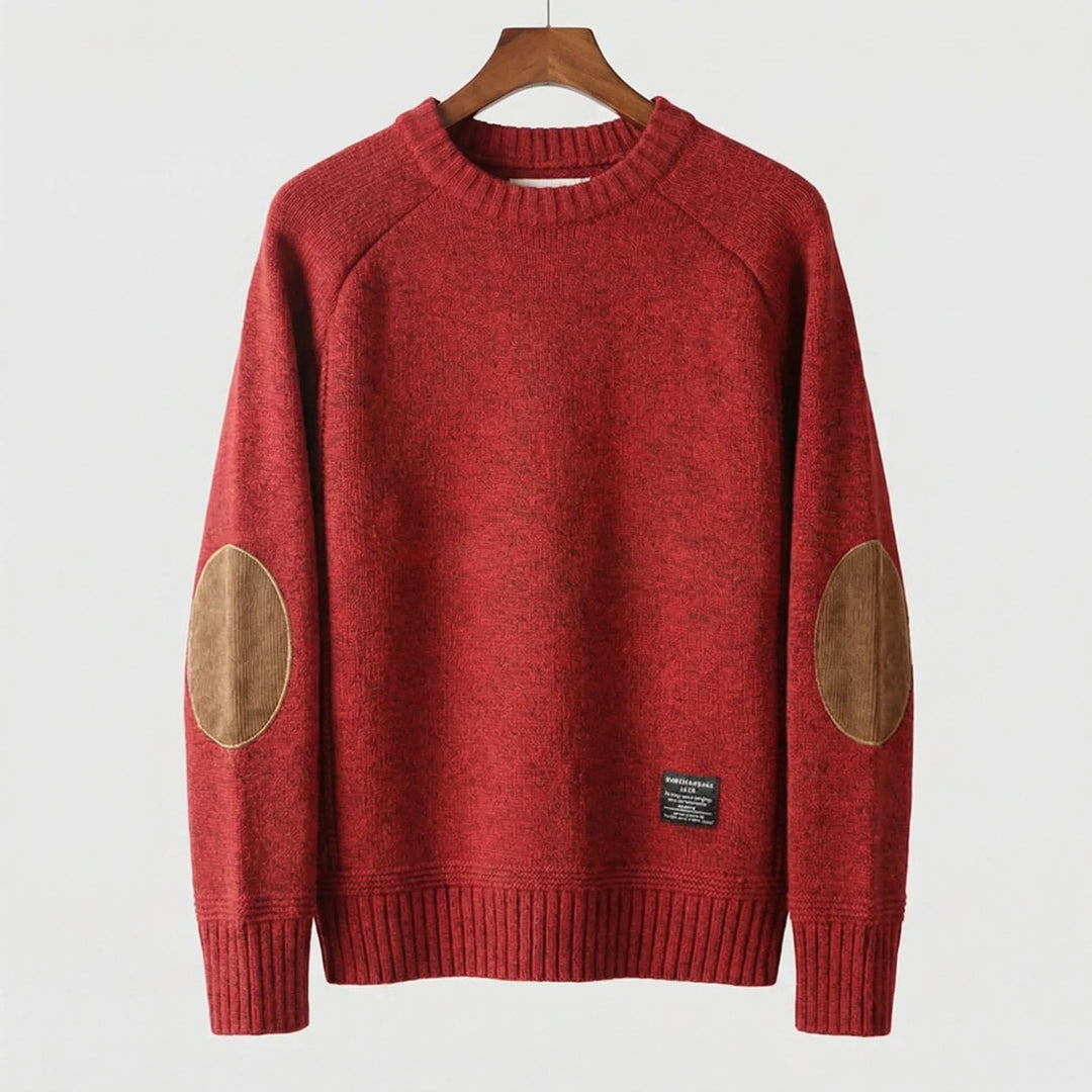 Men's Alpine Haven Sweater with Elbow Patch Detail Hero