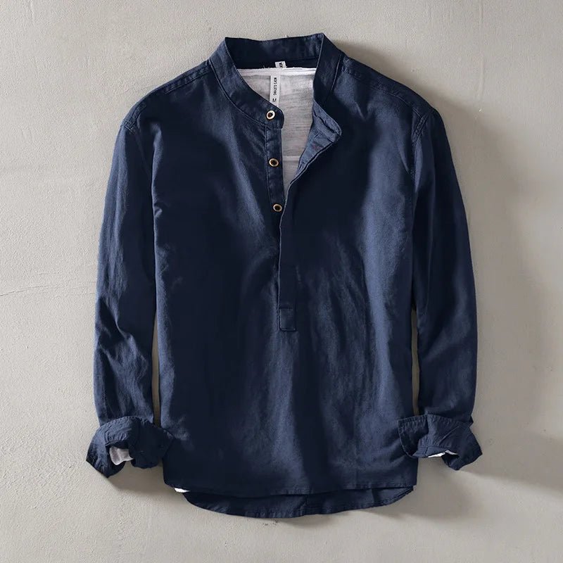 Men's Casual Long Sleeve Henley Shirt Hero