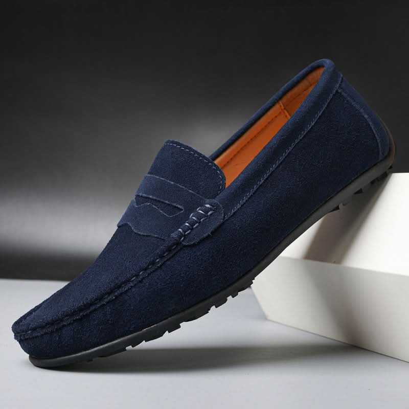 Men's Classic Suede Loafers with Cushioned Sole Side
