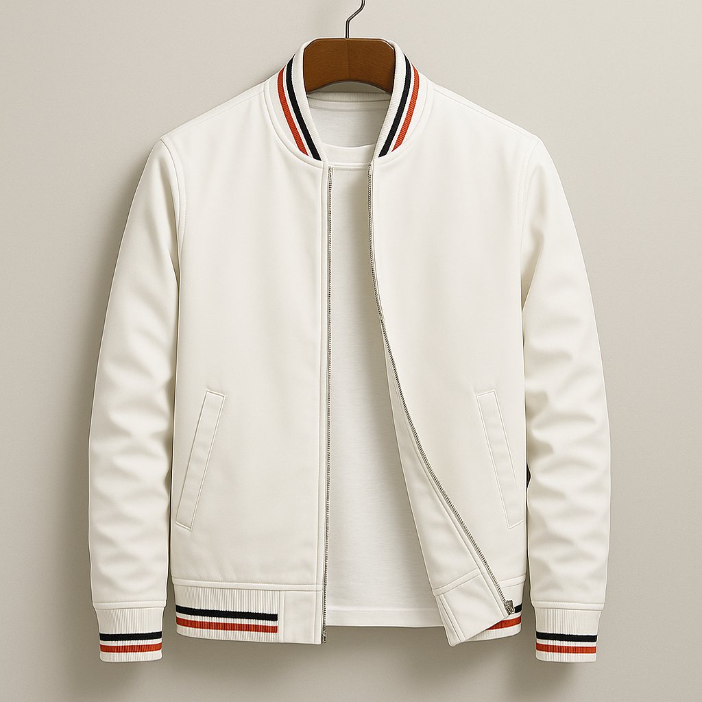 Men's Cotton Blend Parker Jacket with Ribbed Trim Hero