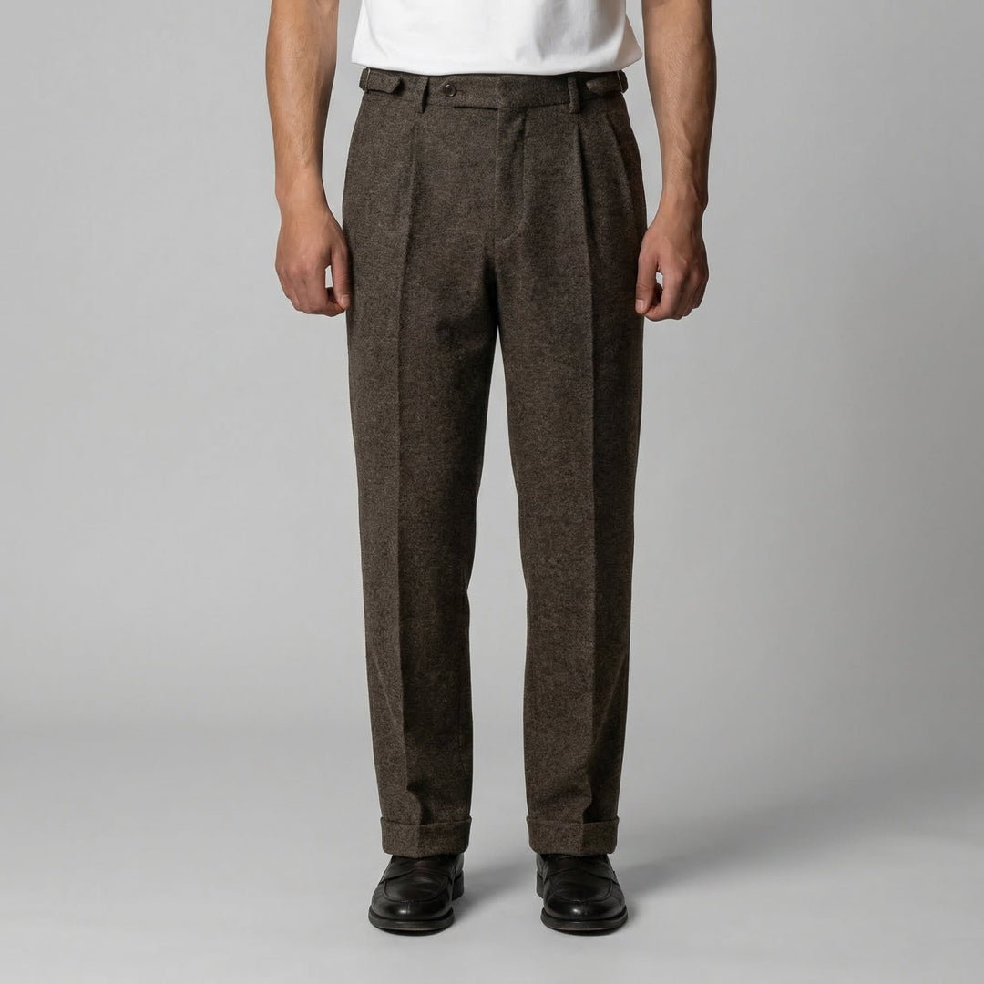 Men's Elegant Pleated Trousers with Side Adjuster Hero