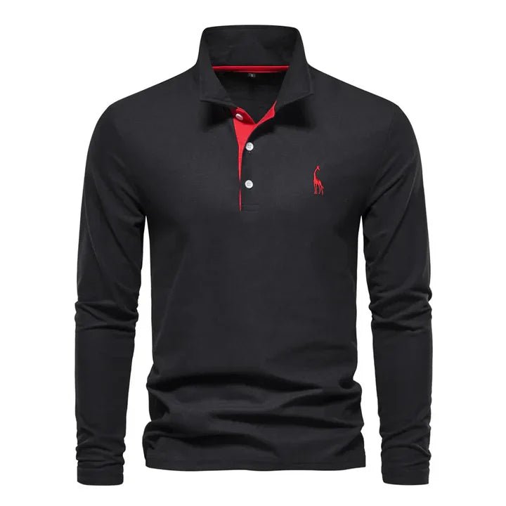 Men's Long Sleeve Polo Shirt with Classic Collar Hero