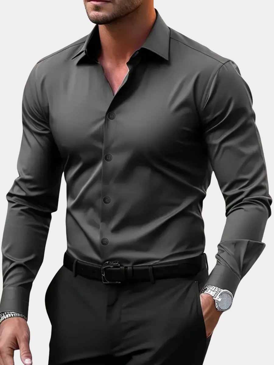 Men's Notched Collar Shirt with Smart Finish Hero