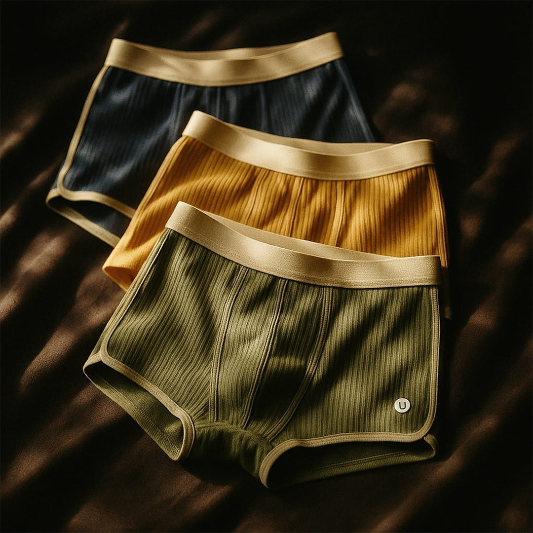 Men's Organic Cotton Boxer Briefs Set with Contoured Pouch Hero
