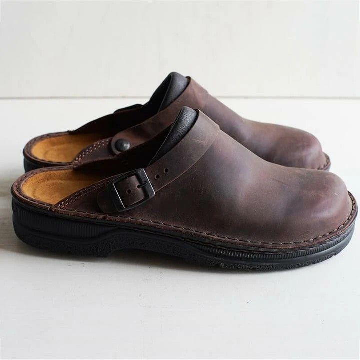Men's Orthopedic Leather Clogs with Comfort Insole Hero