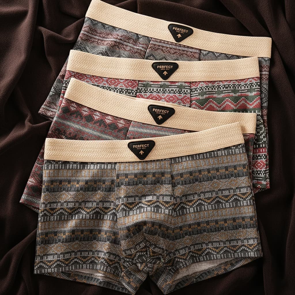 Men's Retro Cotton Boxer Briefs with Breathable Mesh Hero