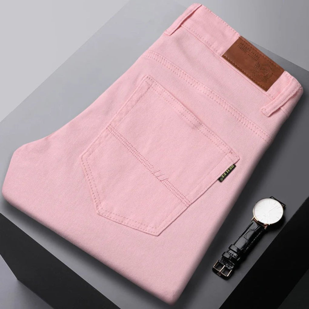 Men's Slim Fit Denim Jeans with Stretch Comfort Front