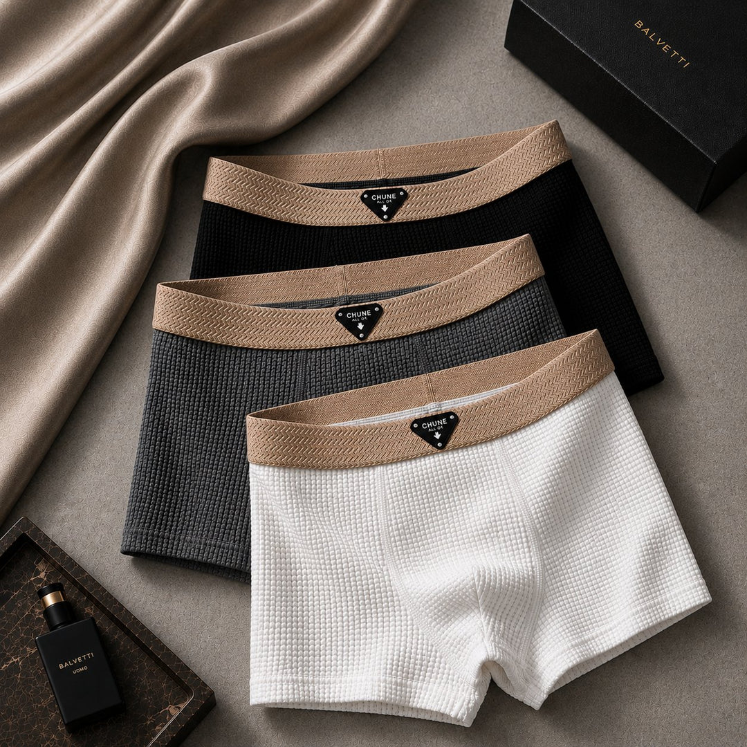 Men's Waffle Knit Cotton Boxer Briefs Hero
