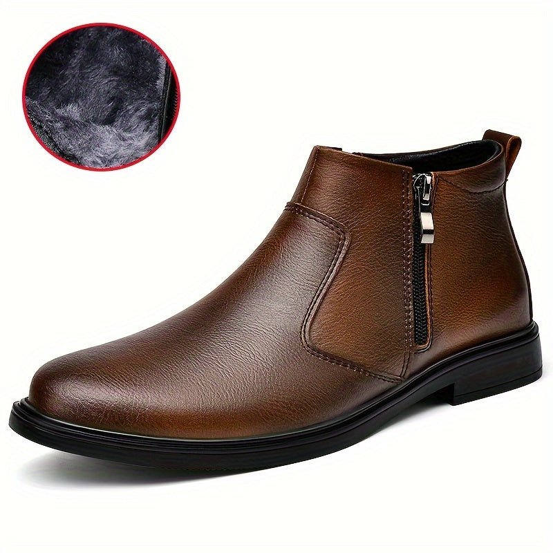 Men's Warm Lined Ankle Boots | Side Zip Closure Hero